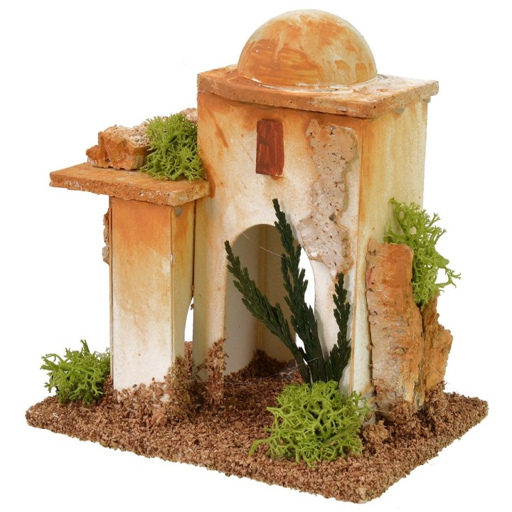 Pair of minarets with stairs and Arab arch cm 11x8x11.5 h for