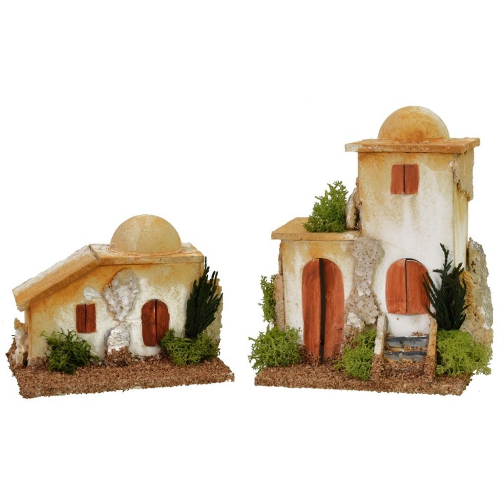 Coppia di minareti con cupola e scale cm 11x8x15 h per statue