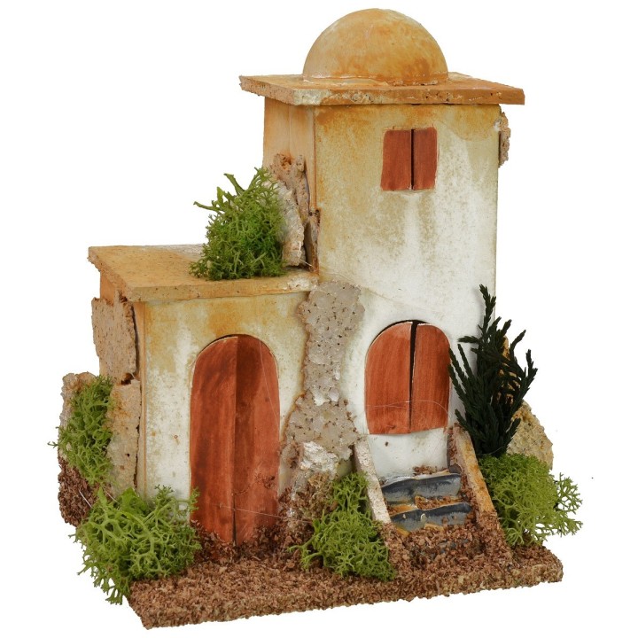 Coppia di minareti con cupola e scale cm 11x8x15 h per statue