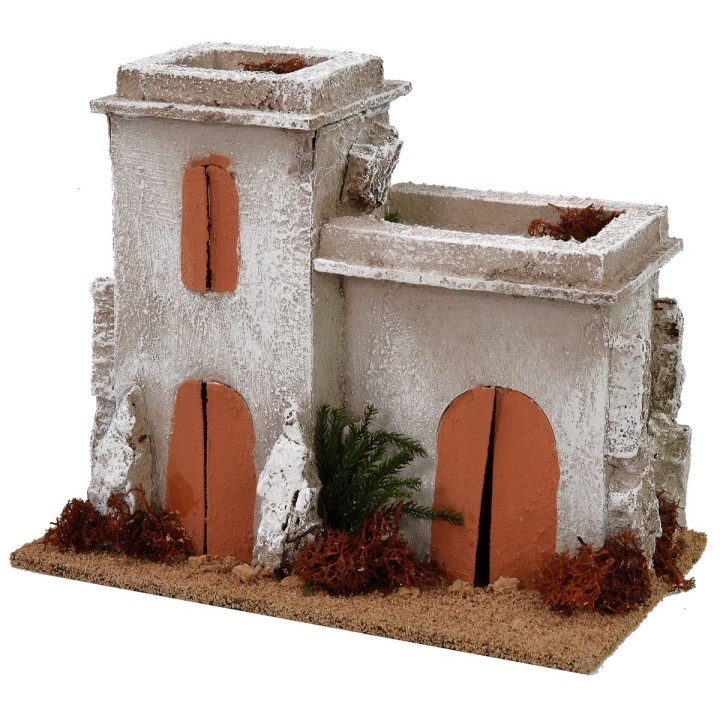 Palestinian minaret with square roofs 20x12x16.5h cm