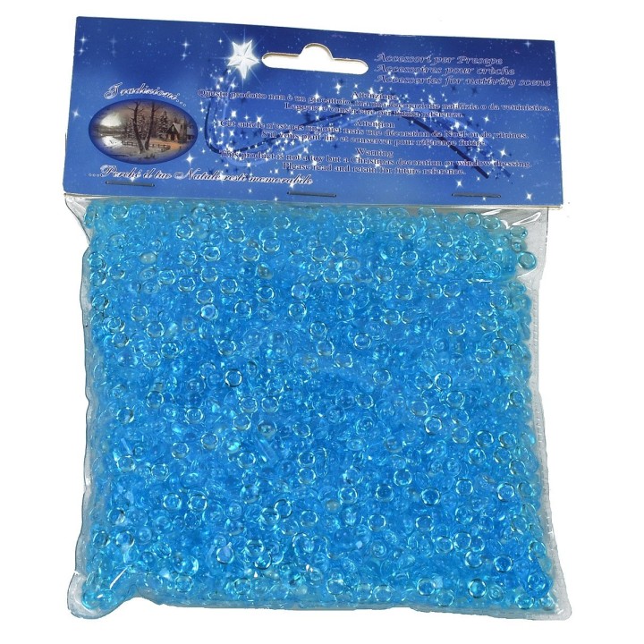 Busta granella gemme piccole color celeste 150 gr