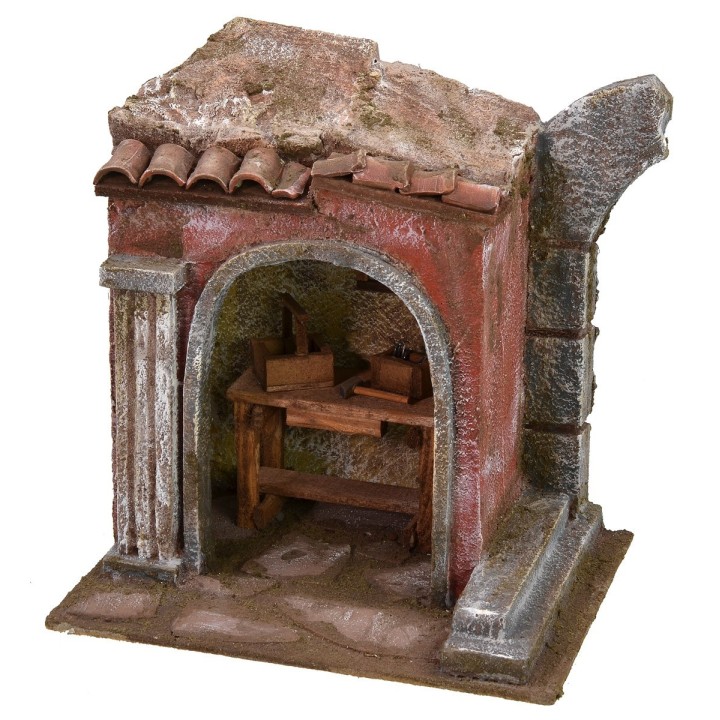 Ambientazione laboratorio del fabbro per presepe cm