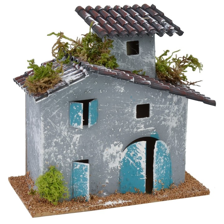 Eighteenth-century house with turret 13x7x13 cm h