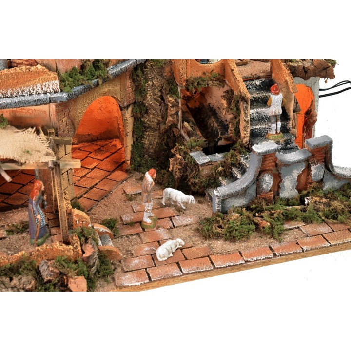 Illuminated crib with functioning waterfall complete with Landi