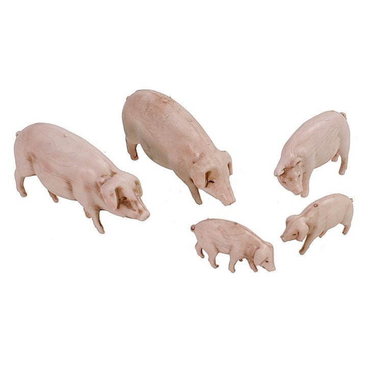 Set of 5 Landi Moranduzzo pigs for statues 10 cm