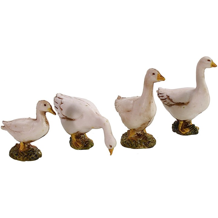 Set of 4 Landi Moranduzzo geese for statues 10 cm