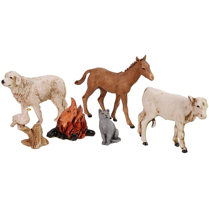 Set of 5 animals and flame series 10 cm Landi Moranduzzo