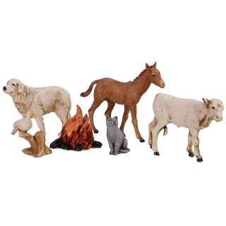 Conjunto de 5 animales y llama serie 10 cm Landi Moranduzzo