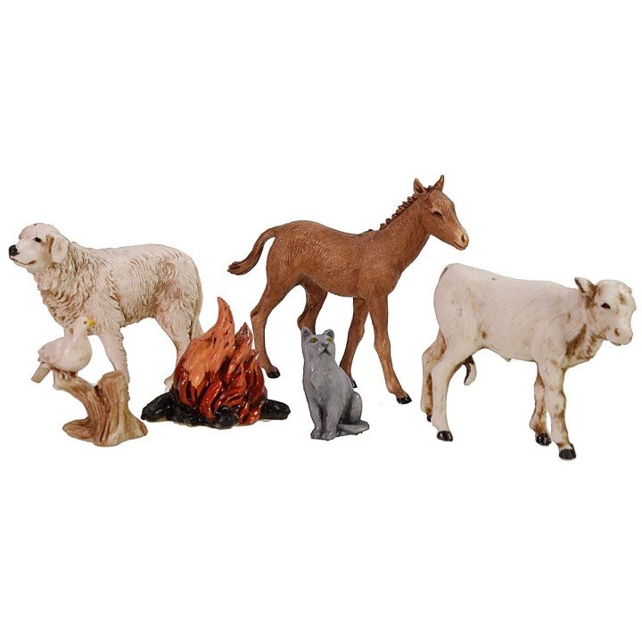 Conjunto de 5 animales y llama serie 10 cm Landi Moranduzzo