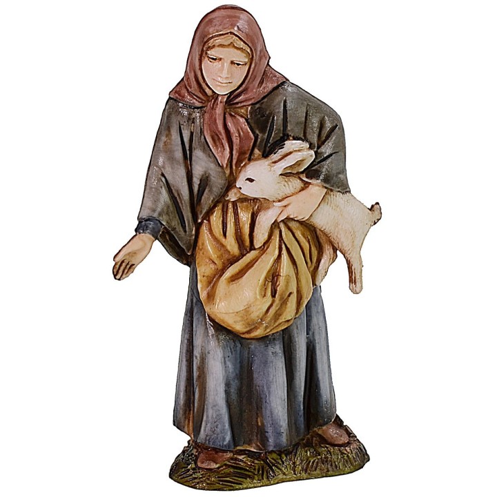 Peasant woman with rabbit 10 cm Landi Moranduzzo