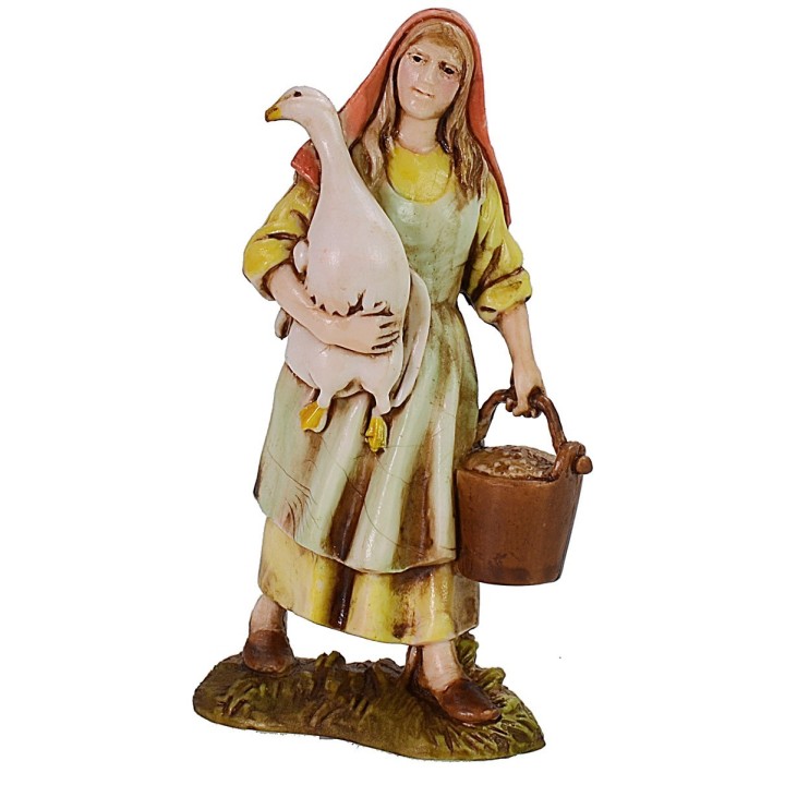 Donna con oca 10 cm Landi Moranduzzo