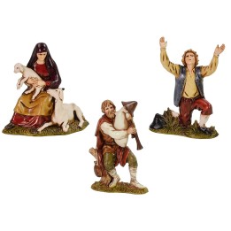 Conjunto de 3 estatuas para belén serie 10 cm Landi Moranduzzo