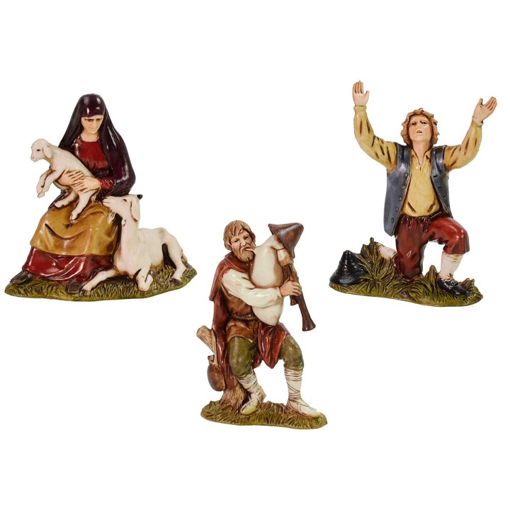 Conjunto de 3 estatuas para belén serie 10 cm Landi Moranduzzo