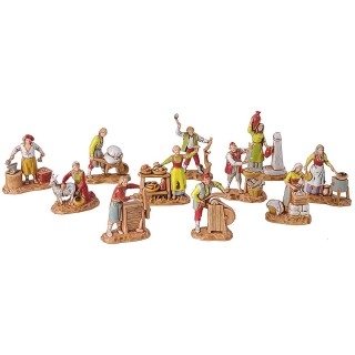 Set 11 Artisans nativity scene 3.5 cm Landi Moranduzzo