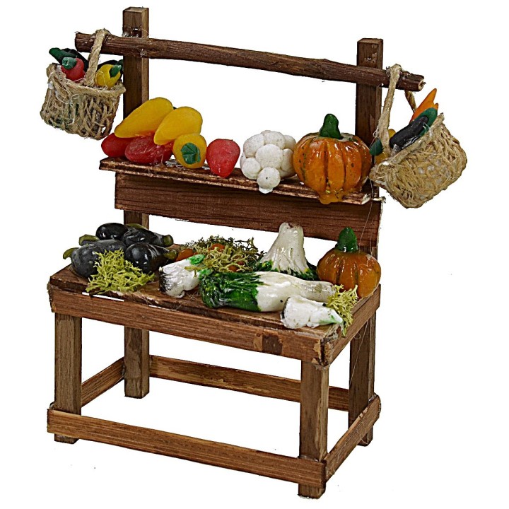 Bench with fruit and vegetables in wax cm 10x5,5x12 h