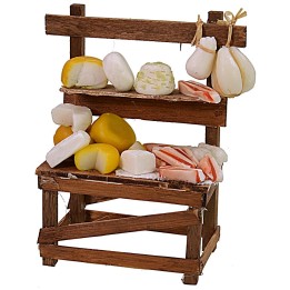 Banco con salumi e formaggi in cera cm 10x5,5x12 h
