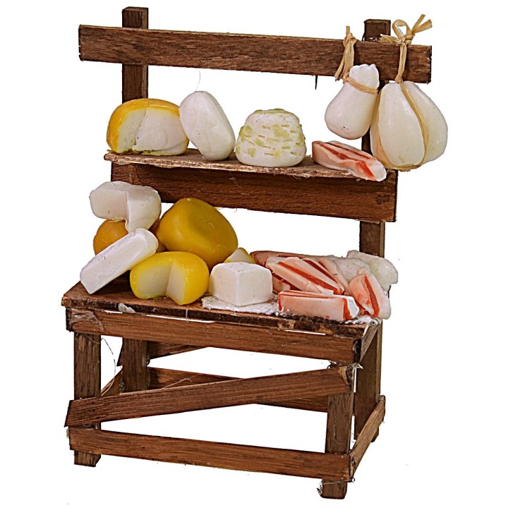 Banco con salumi e formaggi in cera cm 10x5,5x12 h