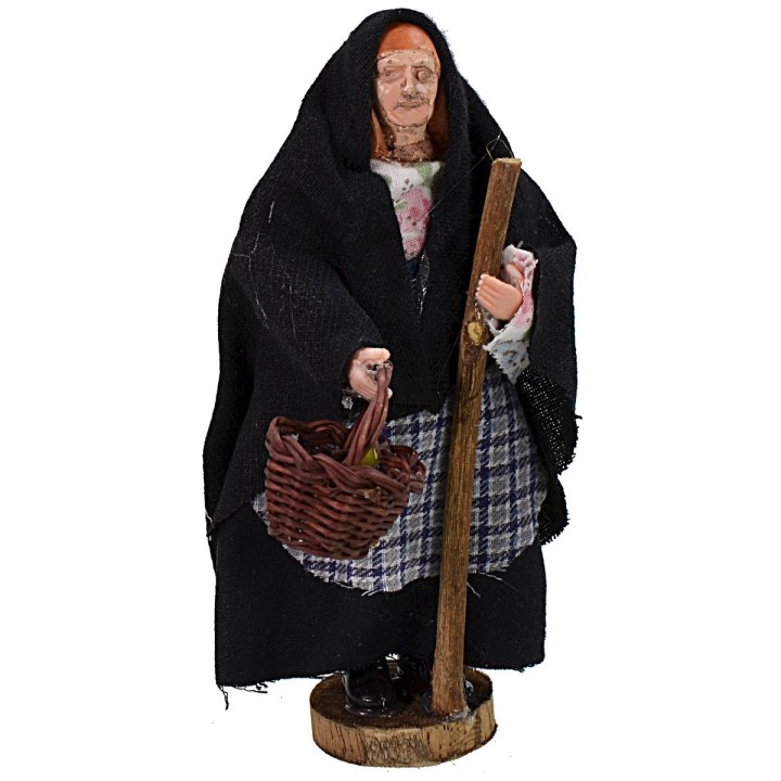 Woman with basket 12 cm
