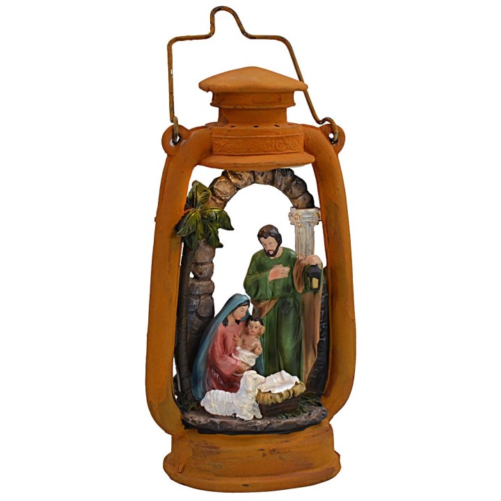 Linterna con Natividad iluminada cm 14x9,5x27 h