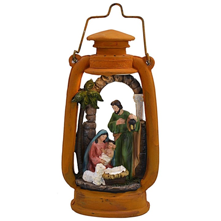 Linterna con Natividad iluminada cm 14x9,5x27 h
