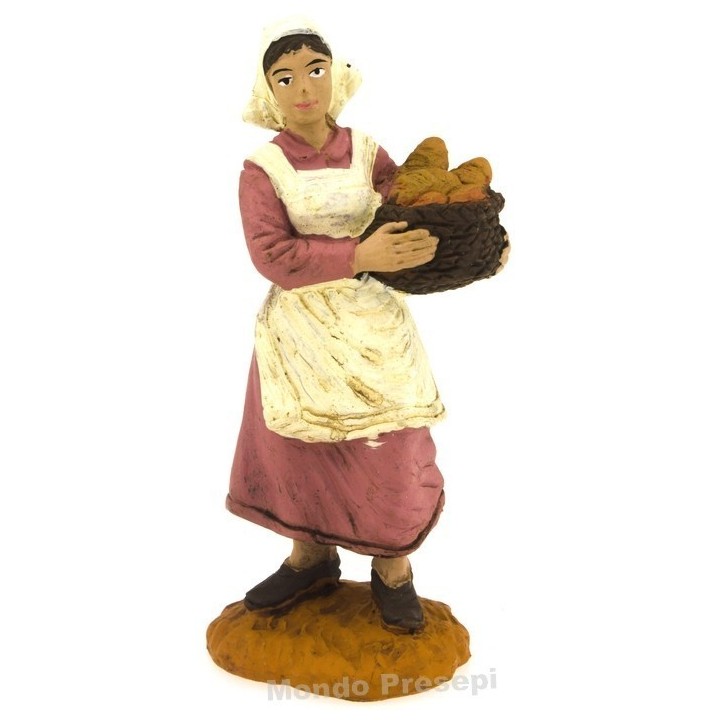 Woman with basket of bread series 8 cm Oliver