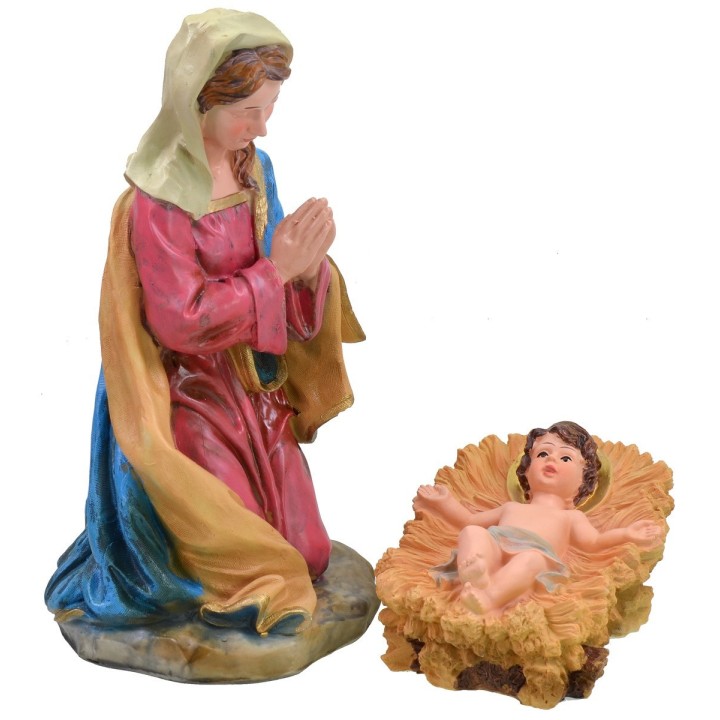 Natividad 10 figuras en resina h 50 cm