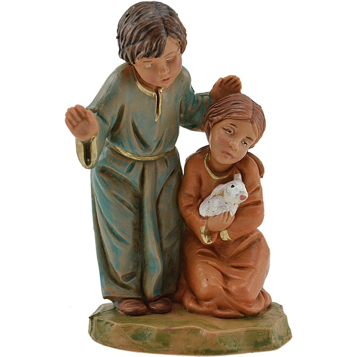 Niños con cordero 12 cm Fontanini