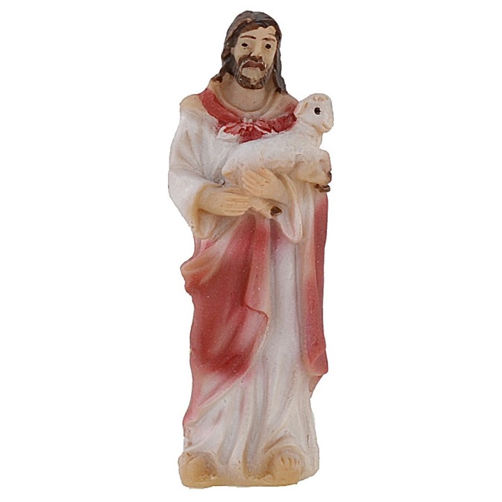 Statua Pasquale Buon Pastore con agnello 5 cm
