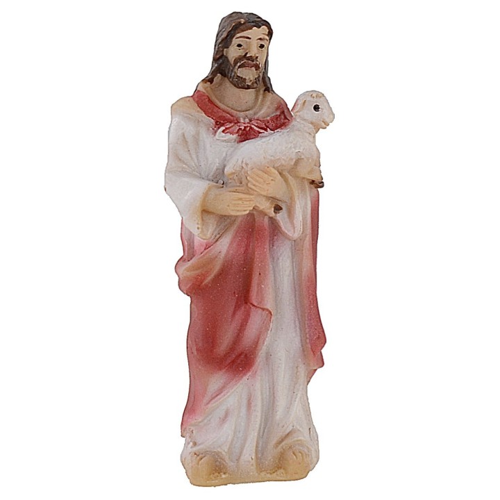 Statua Pasquale Buon Pastore con agnello 5 cm