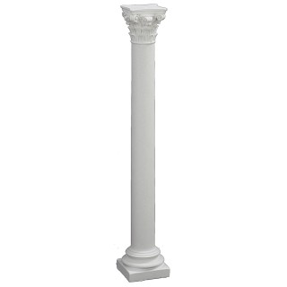 Colonna liscia con capitello corinzio cm 25 h
