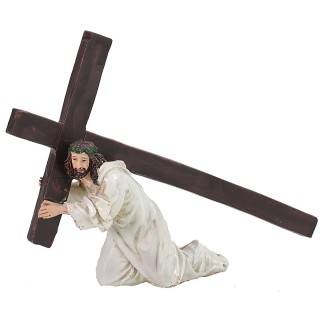 Jesus falling with the cross 9 cm Easter statues