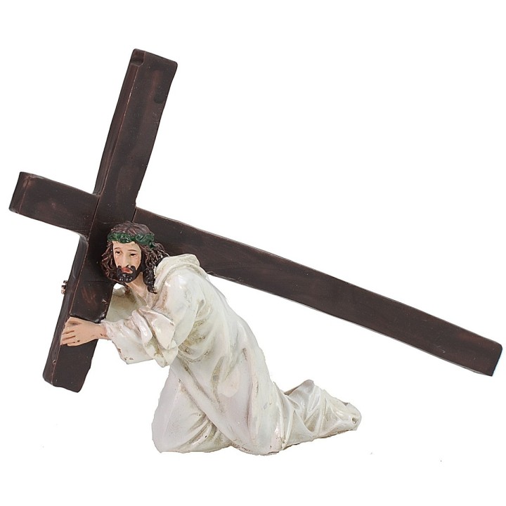 Jesus falling with the cross 9 cm Easter statues