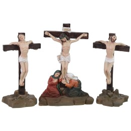Crucifixion scene of Jesus with the 2 thieves cm 8 Easter