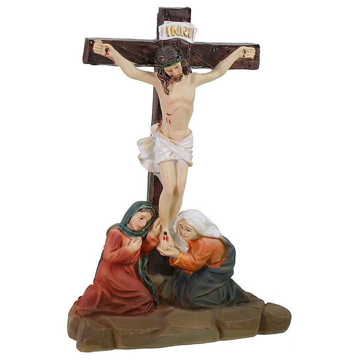 Crucifixion scene of Jesus with the 2 thieves cm 8 Easter