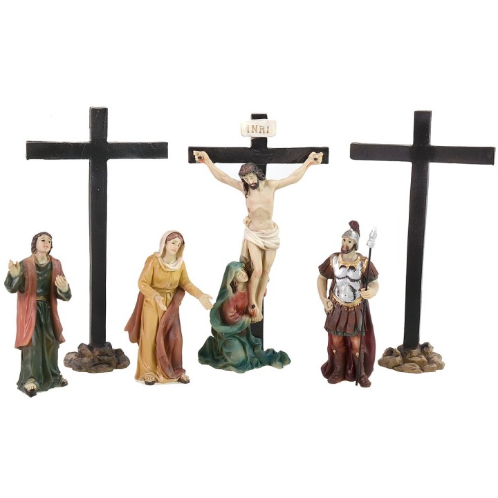 Escena Crucifixión cm 9 Figuras Pascuales