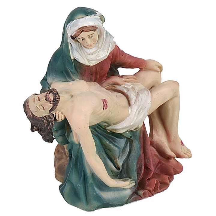 Jesús muerto en los brazos de la Virgen cm 9 Estatuas Pascuales