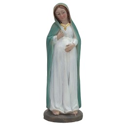 Pregnant Madonna dressed light 9 cm in resin