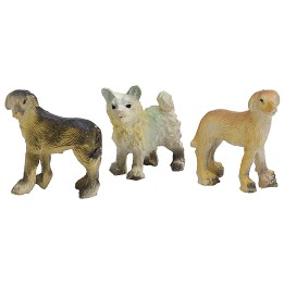 Juego de 3 perros de resina