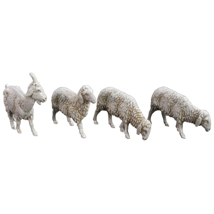 Dog + goat + 6 Landi Moranduzzo sheep for statues 10 cm
