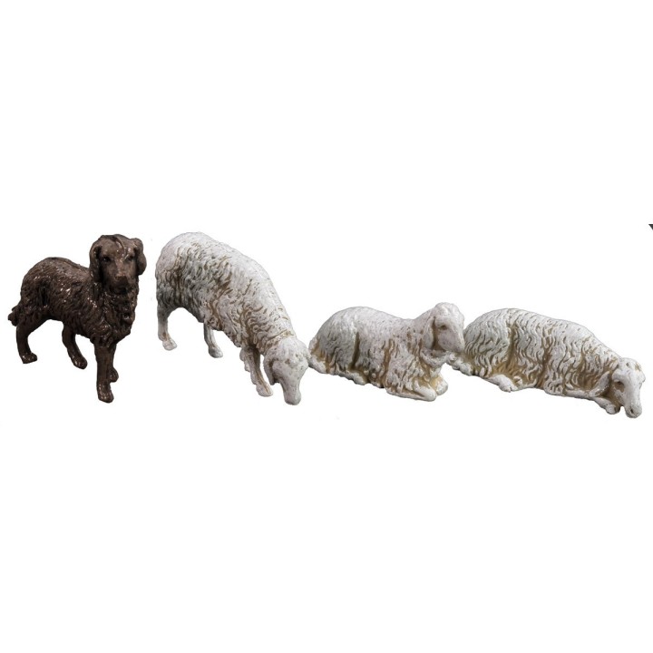 Cane + capra + 6 pecore Landi Moranduzzo per statue 10 cm
