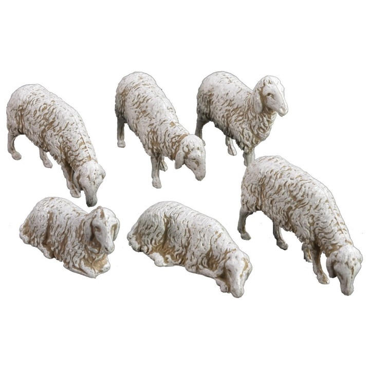 Juego de 6 ovejas Landi para figuras de 10 cm