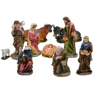 Nativity 10 subjects in resin h 50 cm
