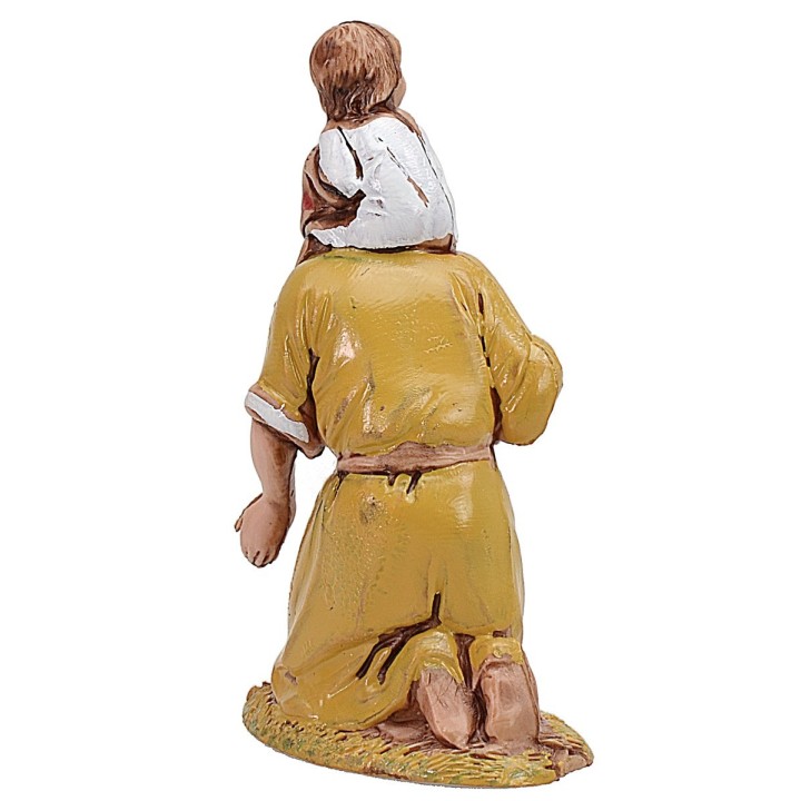 Shepherdess with child on the shoulders 6.5 cm cost. 