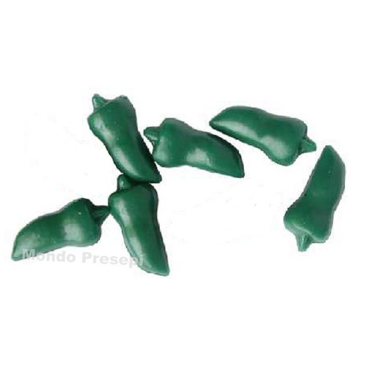 Conjunto de 5 pimientos verdes