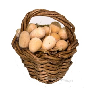 Cesta con huevos cm 2,5 miniaturas para belén