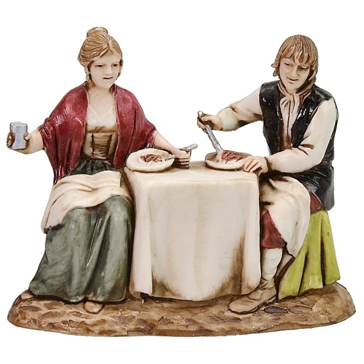 Uomo e donna al tavolo cm 8 Landi