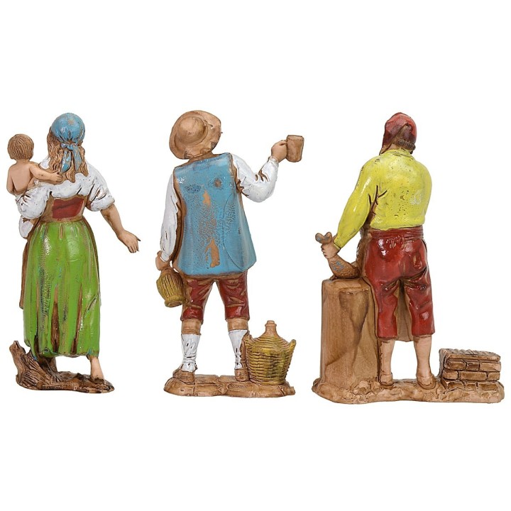 Set 3 soggetti Napoletani 8 cm Landi Moranduzzo