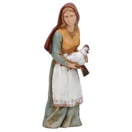Mujer con gallina cm 8 Landi