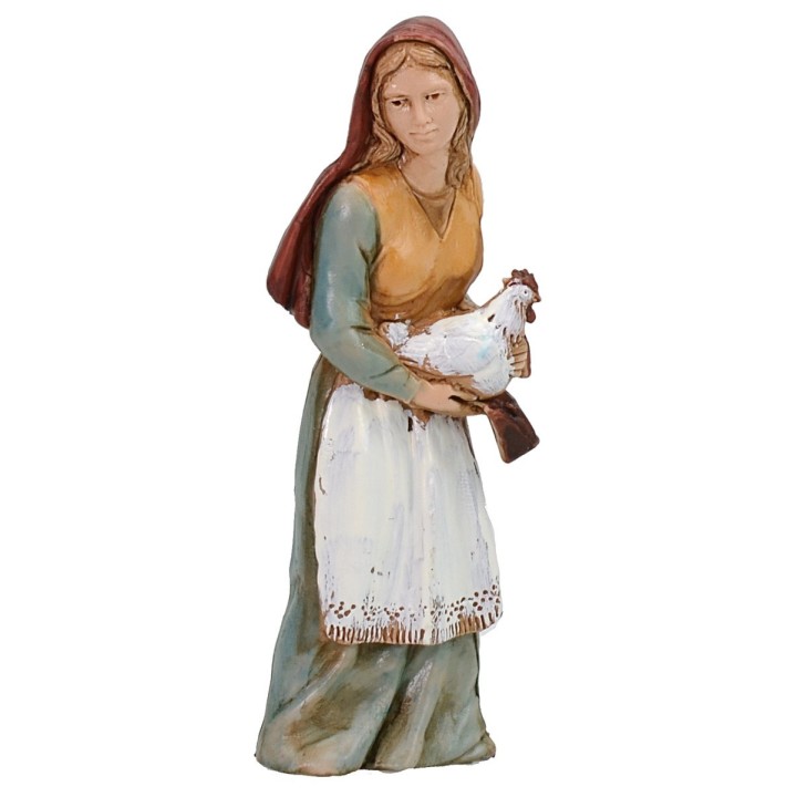 Mujer con gallina cm 8 Landi