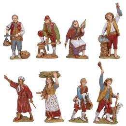Set 8 statue per presepe 8 cm Landi Moranduzzo personaggi